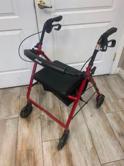 Drive Medical Basic Aluminum Walker Red