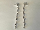 Set of Sterling Silver Ribbon Earrings 2.25