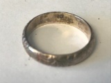 Sterling Silver Ring Band Sz 7.5, 2.7g TW