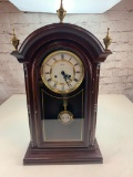 Ethan Allen wood Wall Clock with key