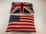 American Flag and British Flag Pillows