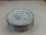 ILLUSIONS EXCEL Fine China Center Stage Roses Butterfly Lot of 9 Plates 10.5