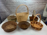 Lot of 6 Wicker Baskets Home Decor