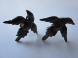 Vintage sterling bird screw-on earrings. 5.60g