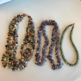 Lot of 3 Misc. Semi-Precious Stone Beaded Necklaces