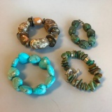 Lot of 4 Misc. Beaded Costume Bracelets