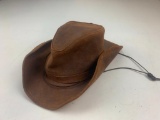 The Aussie Hat Minnetonka Brown Leather size large