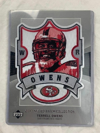 2003 TERRELL OWENS SAN FRANCISCO 49ERS UPPER DECK NFL FOOTBALL PLAYER PATCH