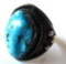 Silver and turquoise ring tested/unmarked Sz. 12.5 12.12g TW