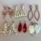 Lot of 6 Misc. Pairs of Pierced Dangling Costume Earrings