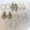 Lot of 7 Misc. Pairs of Silver-Toned Pierced Costume Earrings
