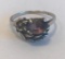 Sterling Silver Ring with Purple Center Stone in the Front Size 7.5 | 2.69 grams