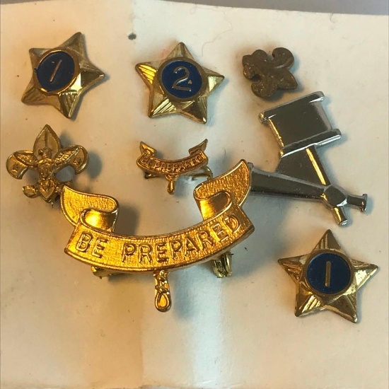 Lot of 8 Misc. Gold-Toned Law Enforcement Achievement Lapel Pins