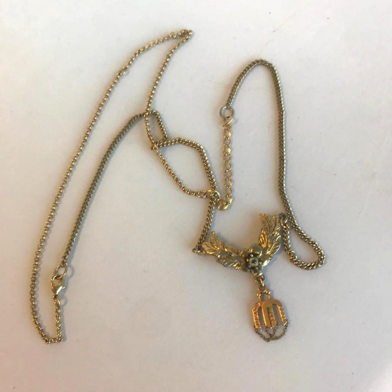 Gold-Toned Military Prom 1987 Memorabilia Necklace