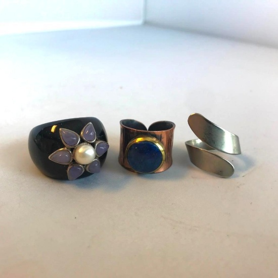 Lot of 3 Misc. Costume Rings (Sizes in pictures)