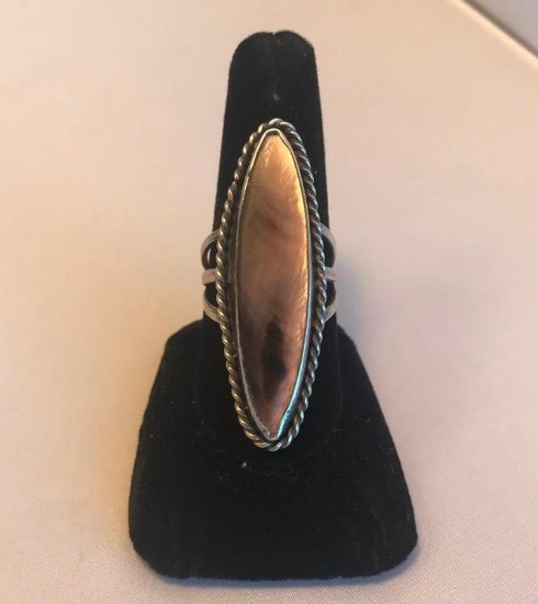 Sterling Silver Ring with Large Center Embellishment Size 8.5 | 8.75 grams