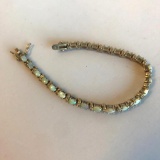 925 Sterling Silver Opalite Bracelet Charm Bracelet 14.11 grams