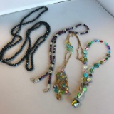 Lot of 4 Misc. Beaded Costume Necklaces