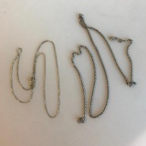 Lot of 2 Misc. Sterling Silver Simple Chain Necklaces 10.11 grams