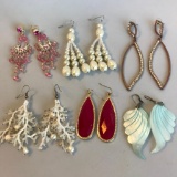 Lot of 6 Misc. Pairs of Pierced Dangling Costume Earrings