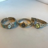 Lot of 3 Misc. Gold-Toned and Silver Toned Watches