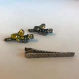 Lot of 3 Similar Gold-Toned and Silver-Toned Hairclips
