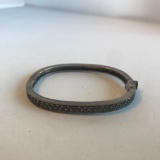 Sterling Silver Bangle Bracelet with Marcasite Detail 22.15 grams