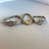 Lot of 3 Misc. Gold-Toned and Silver-Toned Watches (ORVIN, FOSSIL, and CARAVILLE)
