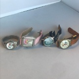 Lot of 4 Misc. Novelty Licensed Character Watches