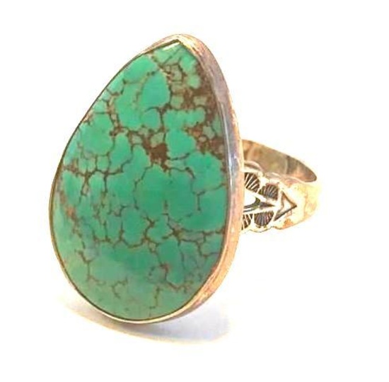 Sterling Silver 925 Ring with Turquoise Center Stone Size 7 | 4.37 grams