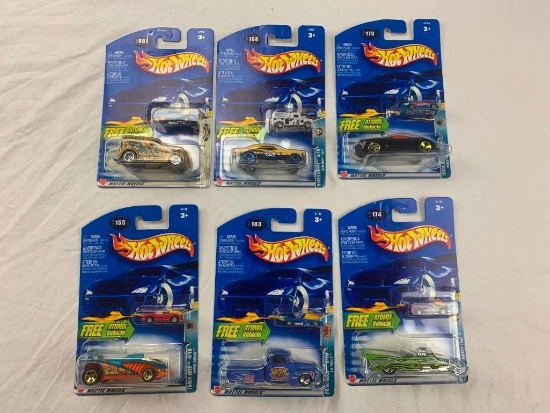 Lot of 6 Hot Wheels with Bonus Atomix Vehicle in each pack. NEW