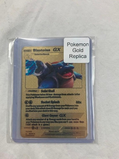 POKEMON Blastoise Limited Edition Novelty Replica Gold Metal Card