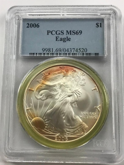 2006 American Eagle Silver Coin 1 oz 999 Fine Silver $1 Coin PCGS MS69