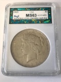 1925 Peace Silver Dollar $1 Coin NCGS MS63