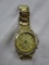 Passion Time Ladies Gold-Tone and Rhinestone Quartz Stainless Steel Wristwatch. Needs battery.