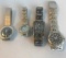 Lot of 4 Misc. Silver-Toned Watches (RELIC, TIMEX, FREESTYLE)
