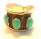 Sterling Silver Ring with 3 Turquoise Center Stones Size 8 | 7.66 grams