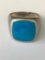 Sterling 925 Silver Blue Stone Ring Sz 6, 8.7g TW