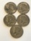 Lot of 5 US Kennedy Half Dollar Clad Coins; (3) 1974 and (2) 1974-D