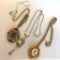Lot of 3 Misc. Gold-Toned Costume Necklaces with 2 Locket Pendants