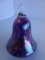 Purple carnival glass bell shaped Christmas tree ornament 4
