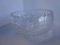 Clear cut crystal fruit bowl with geometric edge on three feet 7.5
