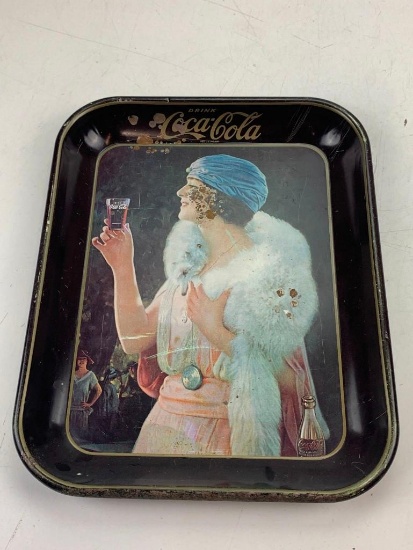 Vintage Drink Coca Cola Tin Metal Serving Tray Advertising Display Decor