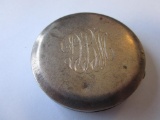 Vintage silver plate makeup compact with mirror