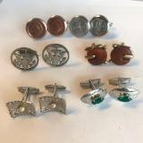 Lot of 6 Misc. Gold-Toned and Silver-Toned Pairs of Costume Cufflinks