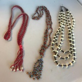 Lot of 3 Misc. Beaded Costume Necklaces