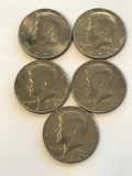 Lot of 5 US Kennedy Half Dollar Clad Coins; (3) 1974 and (2) 1974-D