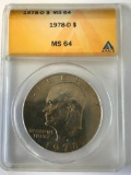 1978-D US Eisenhower Dollar $1 Coin ANACS MS64