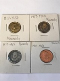 Set of 4 Kennedy Presidential Tokens in four different Metals