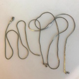 Lot of 2 Silver-Toned Simple Chain Necklaces